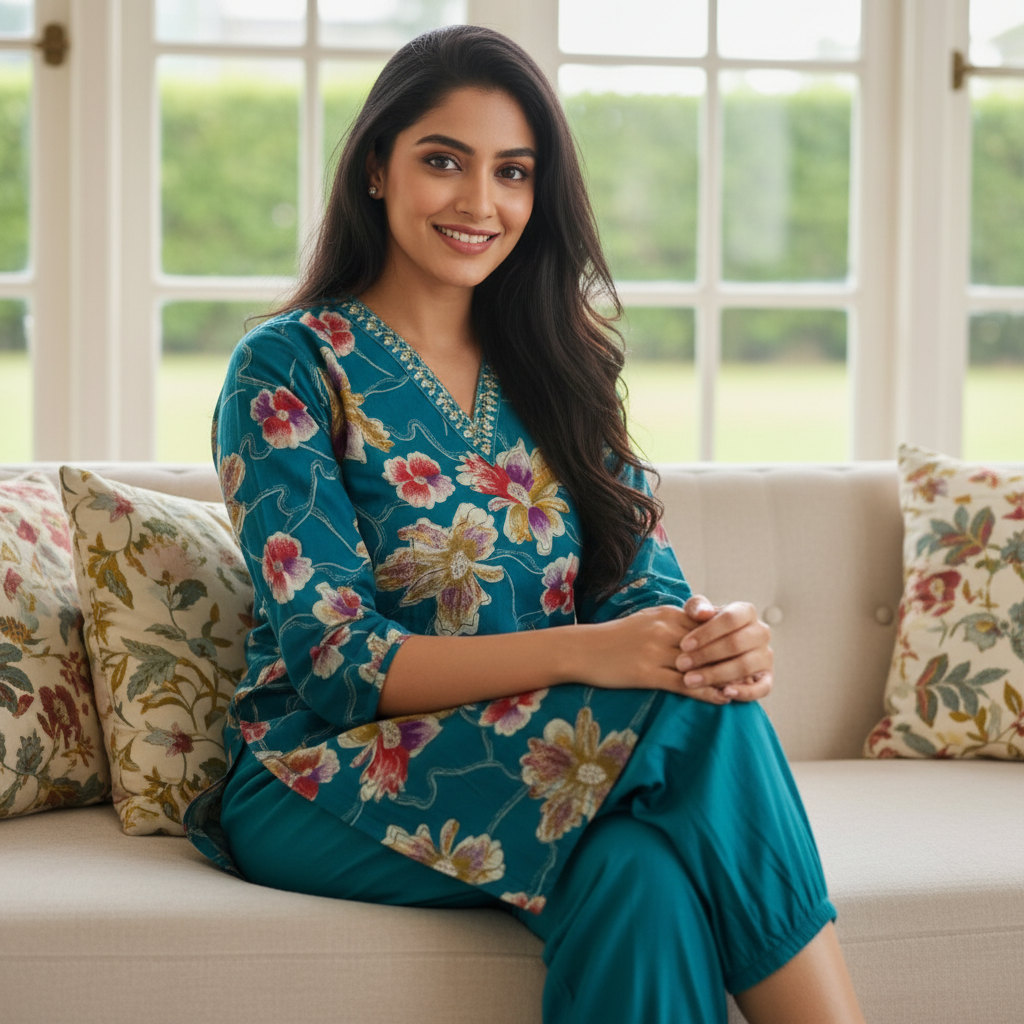 Blue Cord Suit Set